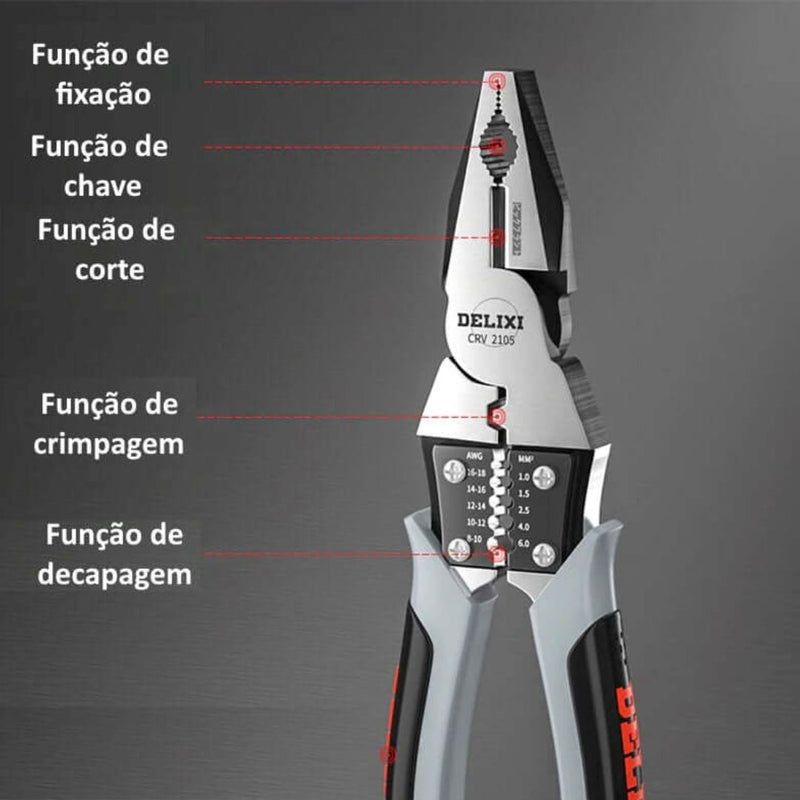 Alicate Multifuncional Corta Tudo Delixi