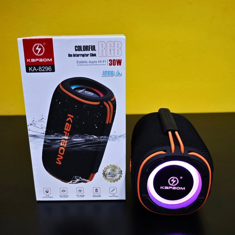 Caixa De Som Bluetooth KA-8296 30W A Prova Dagua