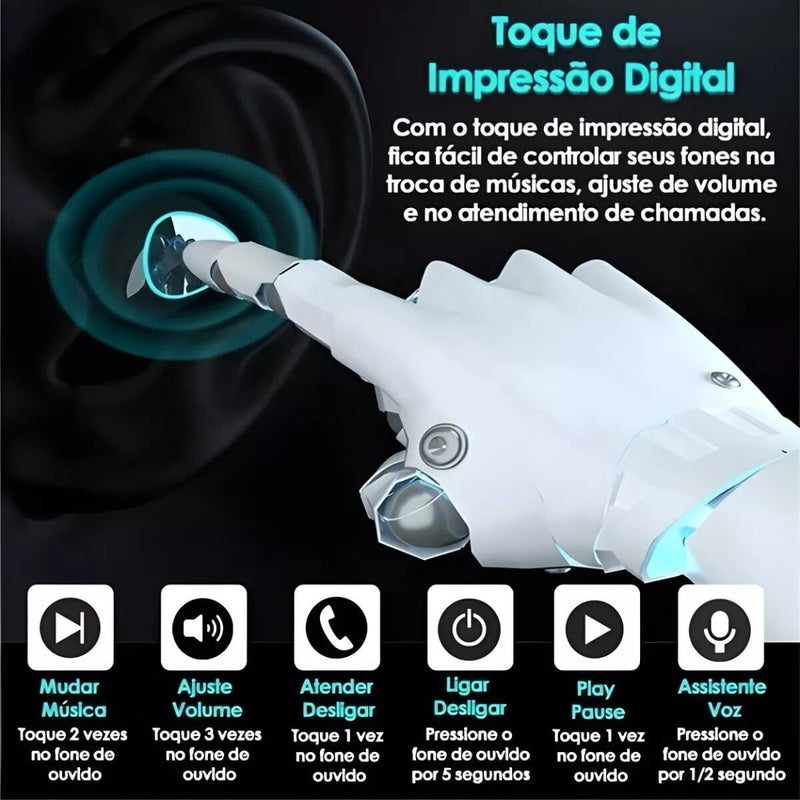 Fone de Ouvido Bluetooth TWS Com POWER BANK