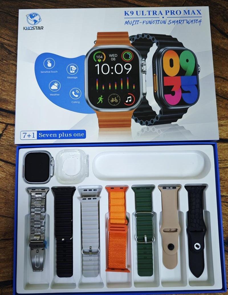 Smartwatch K9 Ultra Pro Max 49mm Serie 9 7 Pulseiras
