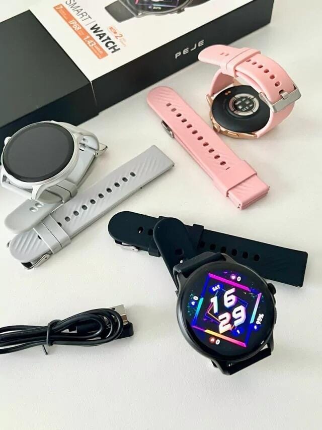 Smartwatch Peje ZW08 A Prova D'água Amoled Pulseira Extra