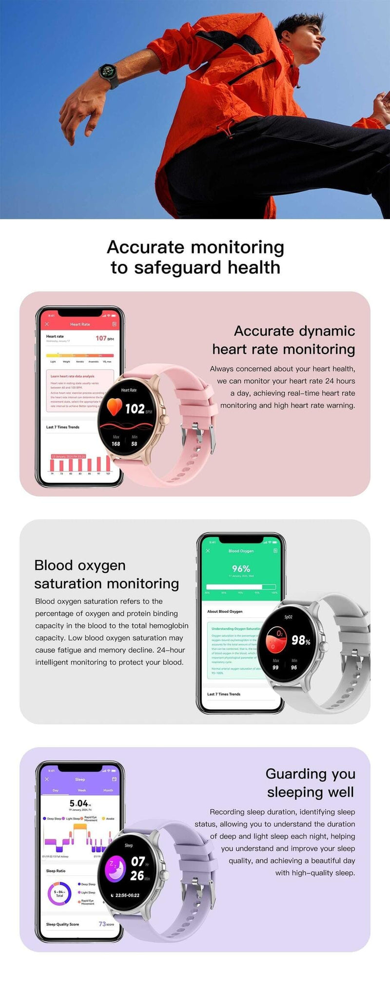 Smartwatch Peje ZW08 A Prova D'água Amoled Pulseira Extra