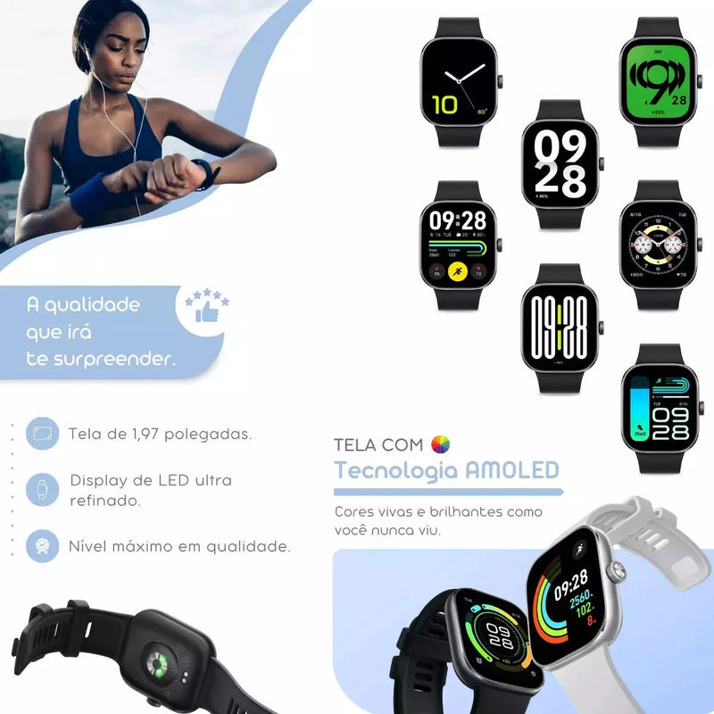Smartwatch Xiaomi Redmi Watch 4 Amoled GPS A Prova Dagua